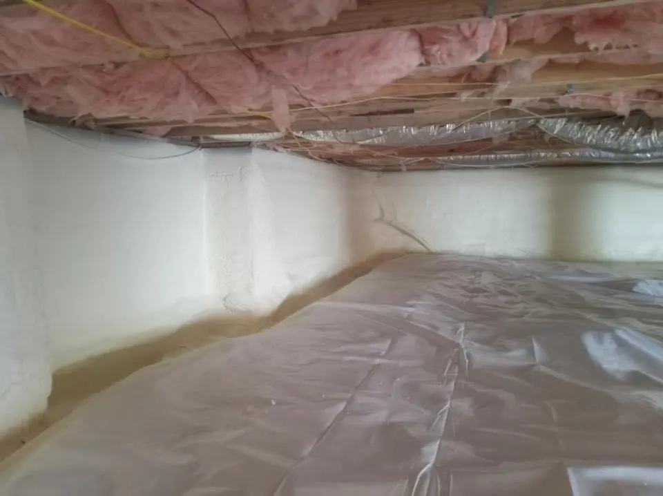Crawl space encapsulation with closed-cell spray foam for Metal Roof Coating in Denham Springs